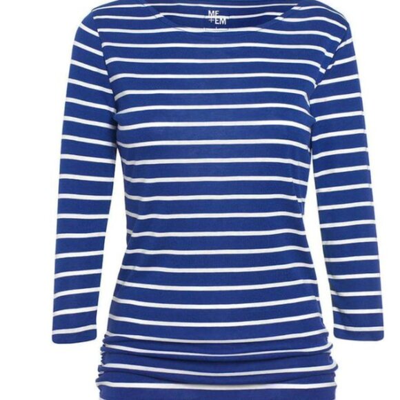 ME+EM Cobalt Breton Stripe Top Size XS - Picture 3 of 5